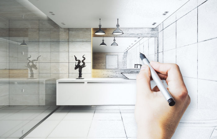 Design showing concept of bathroom renovation